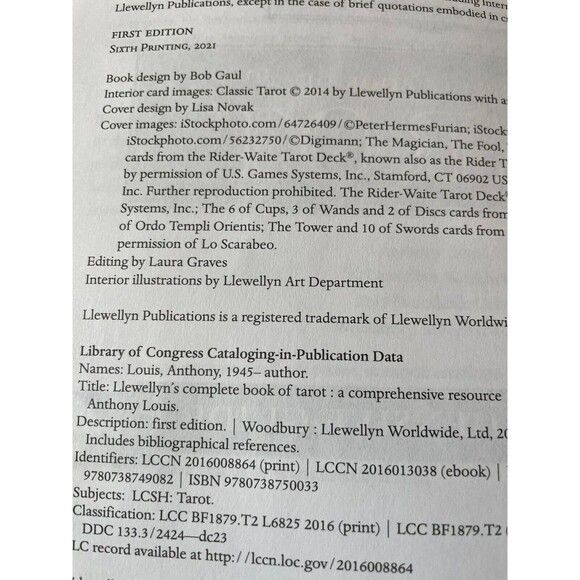 Llewellyn's Complete Book of Tarot: A Comprehensive Guide, Louis, Anthony 2021 - Picture 6 of 7